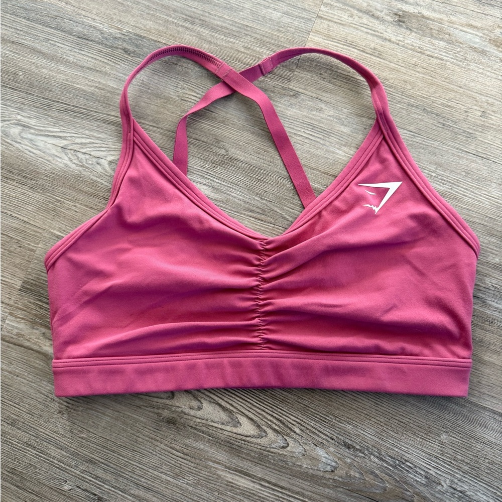 Gymshark Pink Ruched Sports Bra